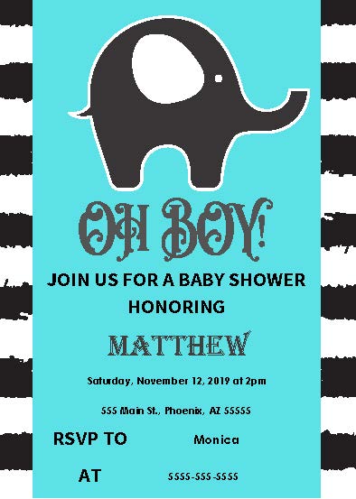 OH Boy! Baby Shower   (Editable and Instant download)