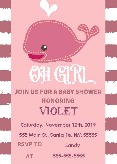 OH Girl! Baby Shower Invitations (Editable and Instant download)